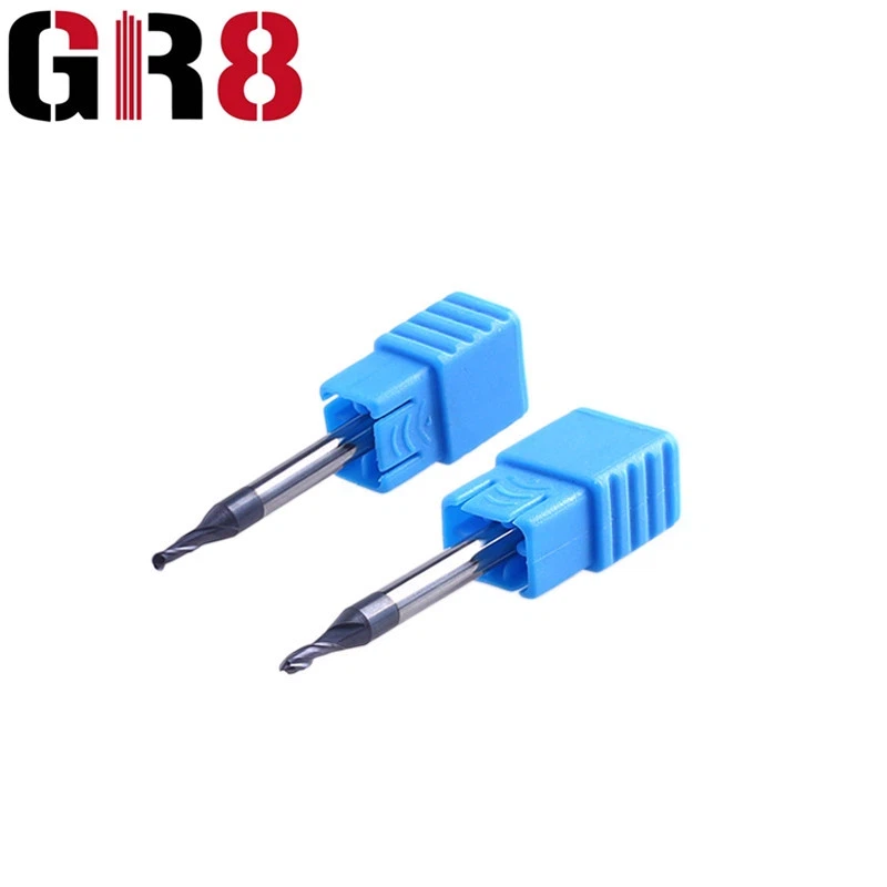 2-schneidiger Schaftfräser mit Kugelkopf und Mikrodurchmesser